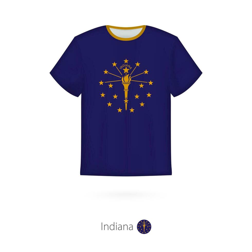 T-shirt conception avec drapeau de Indiana nous État. vecteur