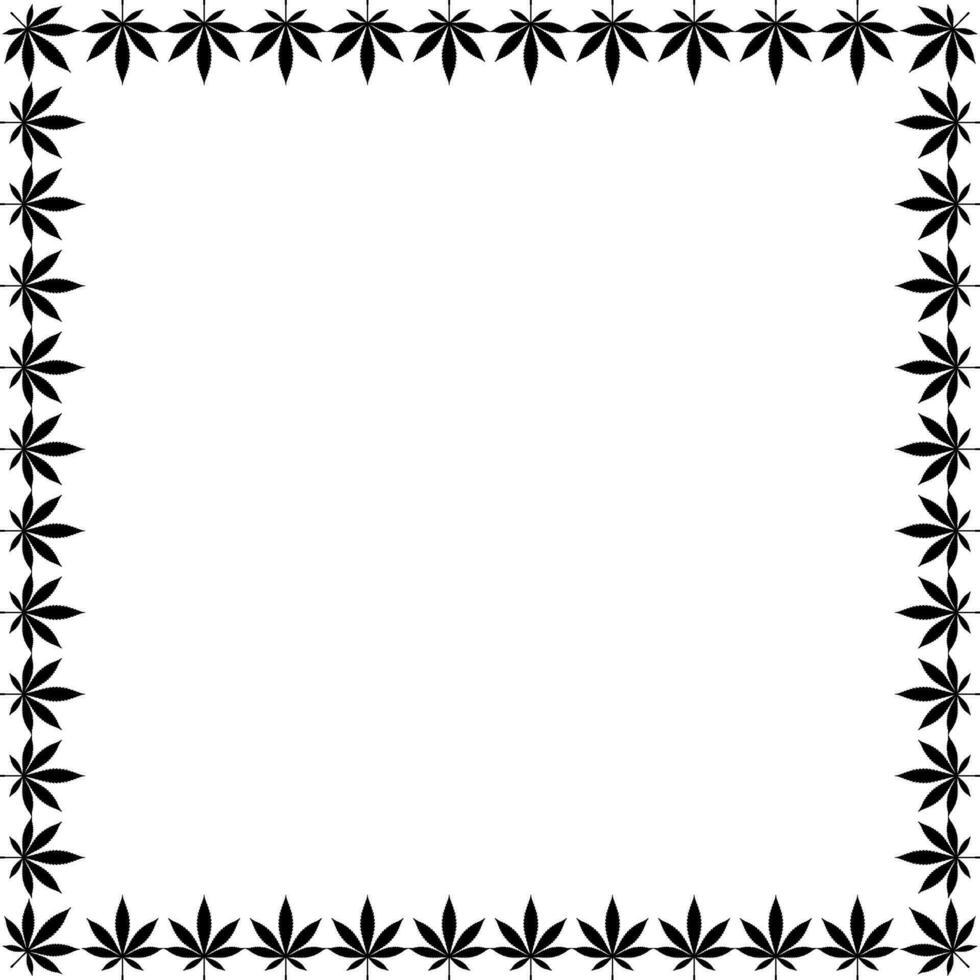 Cadre travail créer de cannabis aussi connu comme marijuana feuille silhouette, pouvez utilisation pour décoration, orné, arrière-plan, cadre, espace pour texte de image, ou graphique conception. vecteur illustration