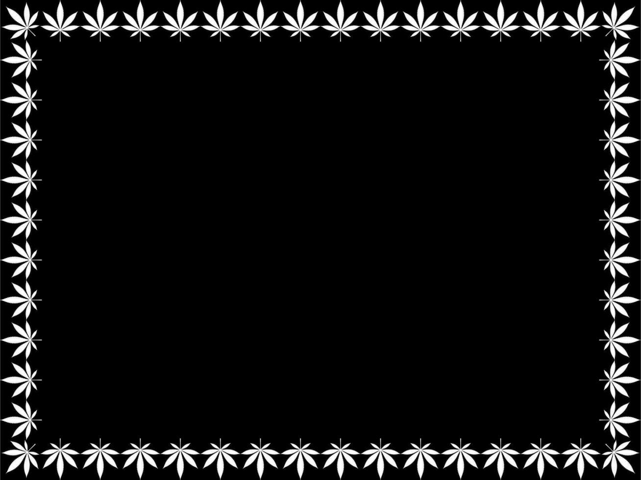 Cadre travail créer de cannabis aussi connu comme marijuana feuille silhouette, pouvez utilisation pour décoration, orné, arrière-plan, cadre, espace pour texte de image, ou graphique conception. vecteur illustration