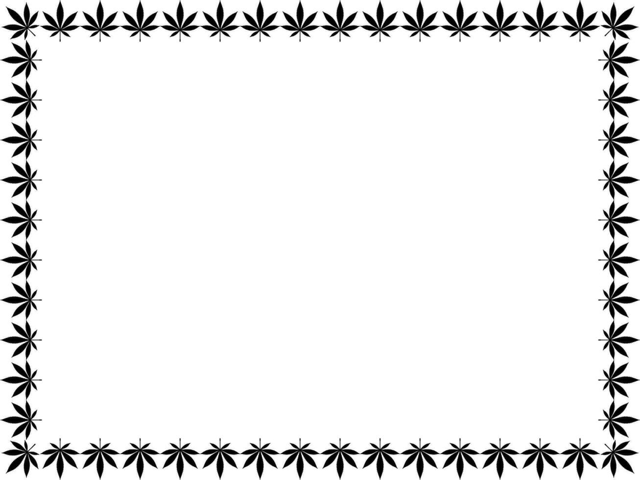 Cadre travail créer de cannabis aussi connu comme marijuana feuille silhouette, pouvez utilisation pour décoration, orné, arrière-plan, cadre, espace pour texte de image, ou graphique conception. vecteur illustration