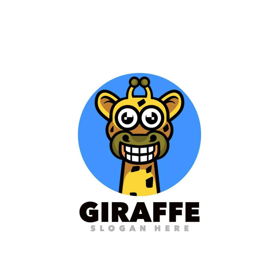 girafe mascotte dessin animé logo vecteur