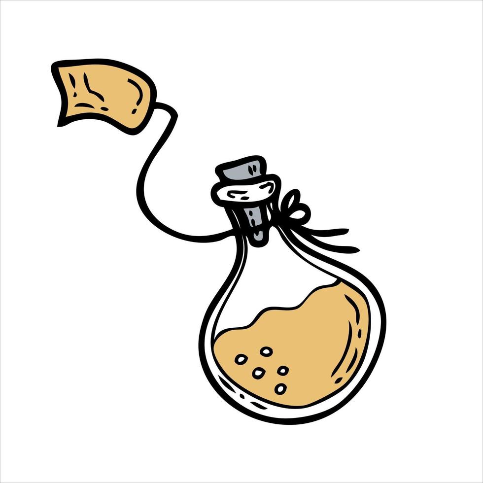 doodle dessin vectoriel de bouteille avec une potion magique