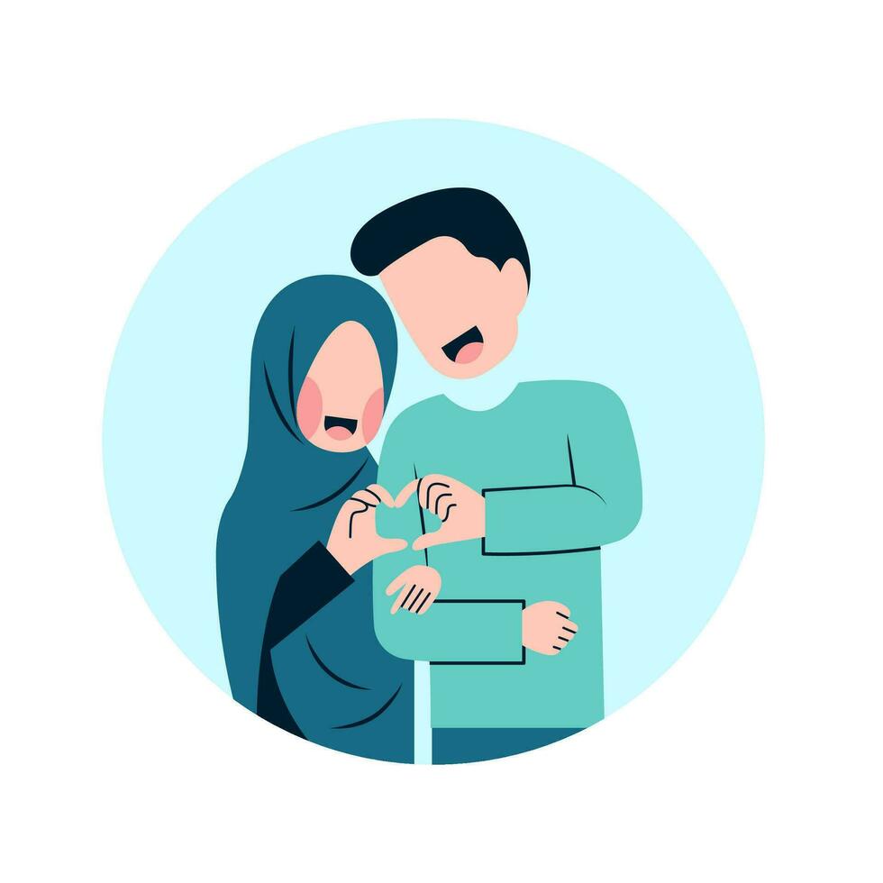 illustration de couple musulman vecteur