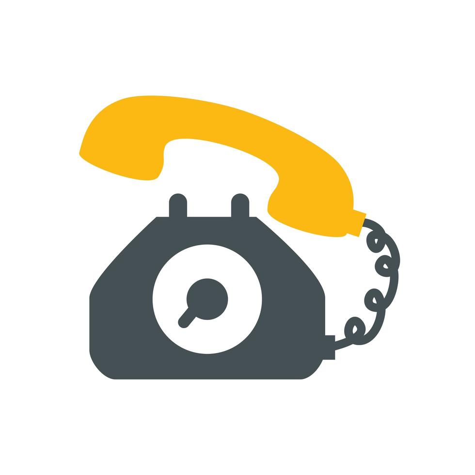 icône isolé de communication traditionnelle téléphonique vecteur