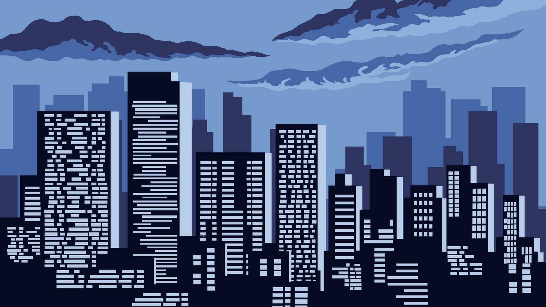 le illustration de le ville atmosphère à nuit est violacé bleu vecteur
