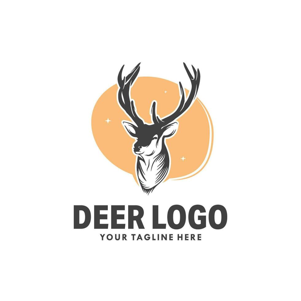 modèle de vecteur de conception de logo de cerf