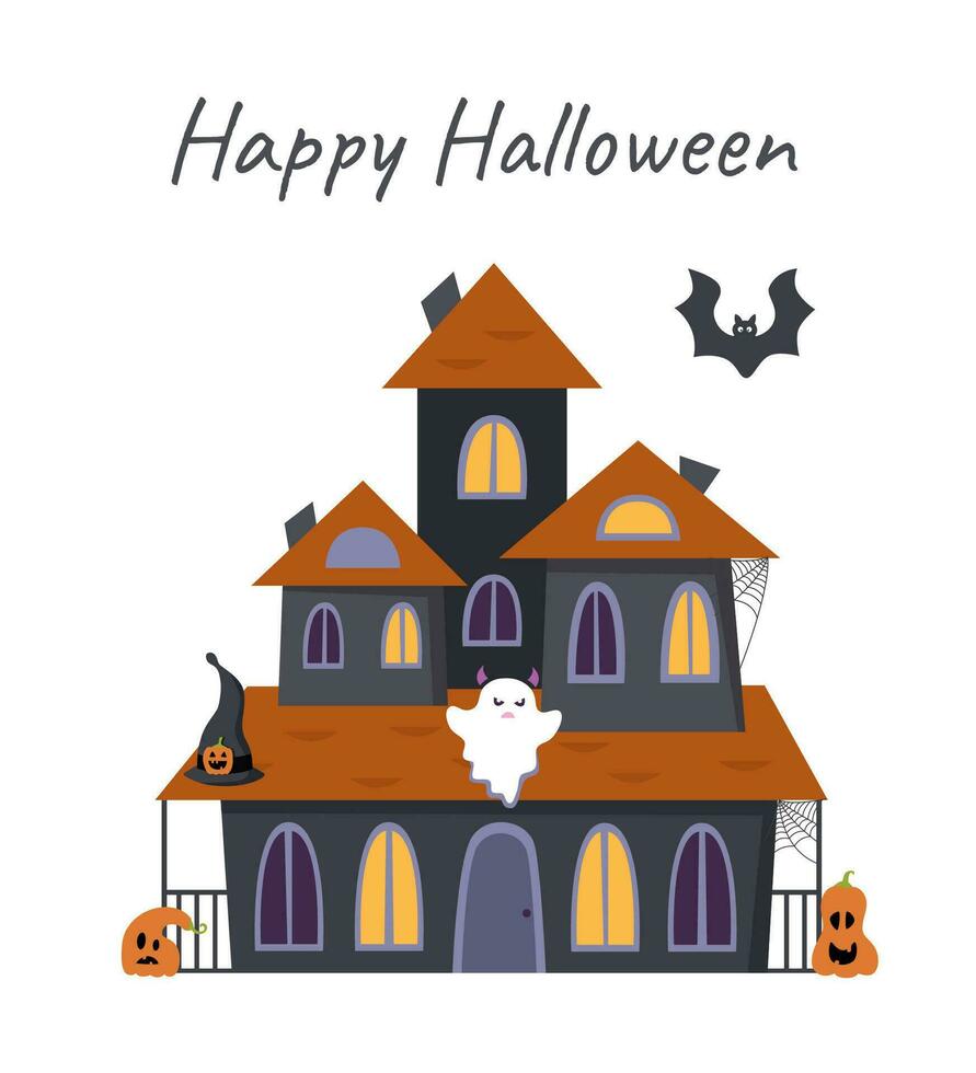 Halloween effrayant maison vecteur