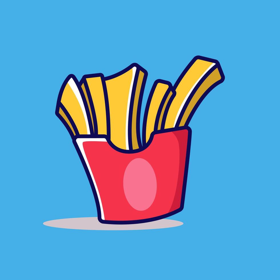 français frites Facile illustration dans dessin animé style vecteur