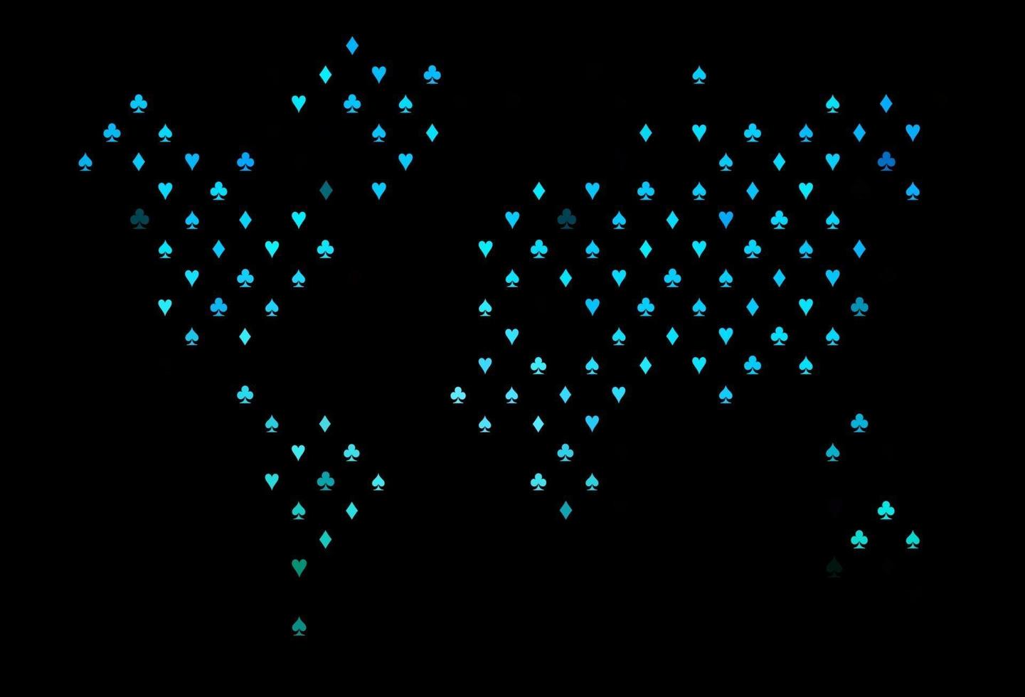 modèle vectoriel bleu foncé et vert avec des symboles de poker.