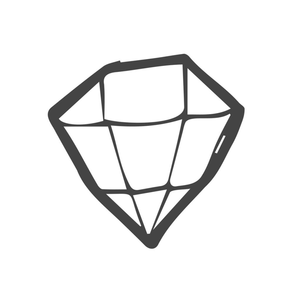 diamant icône vecteur symbole illustration. griffonnage illustration