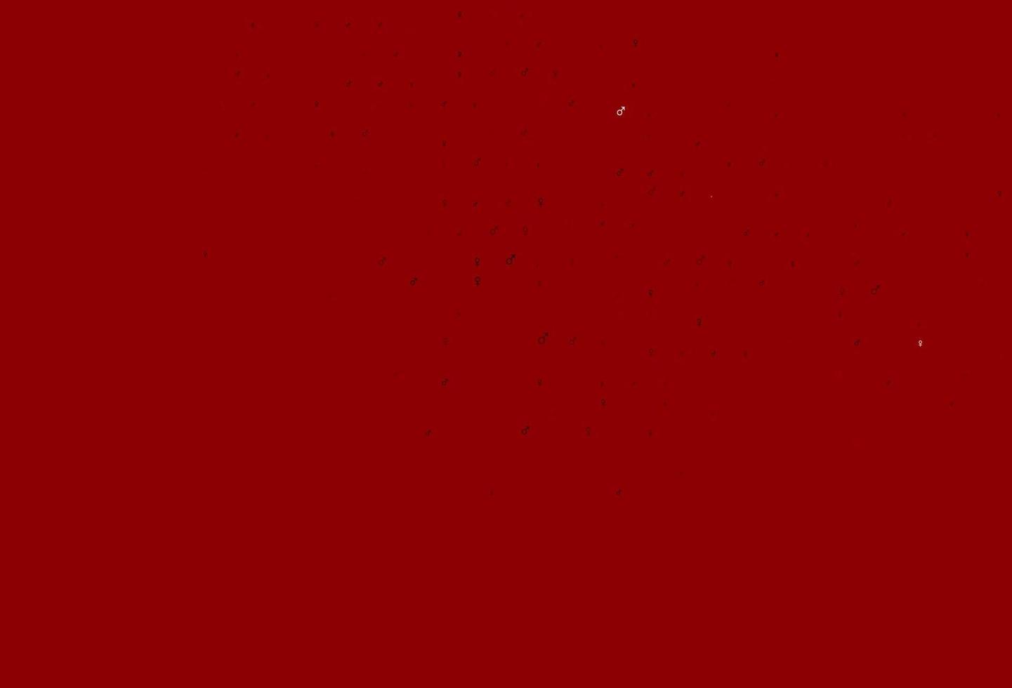 toile de fond de vecteur rouge clair avec des signes de genre.