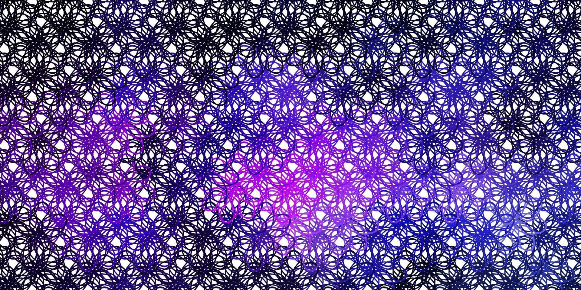modèle vectoriel violet clair, rose avec des lignes courbes.