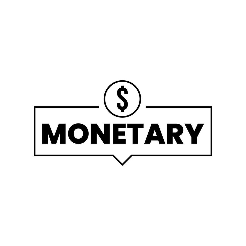 monétaire affaires argent icône texte étiquette signe conception vecteur