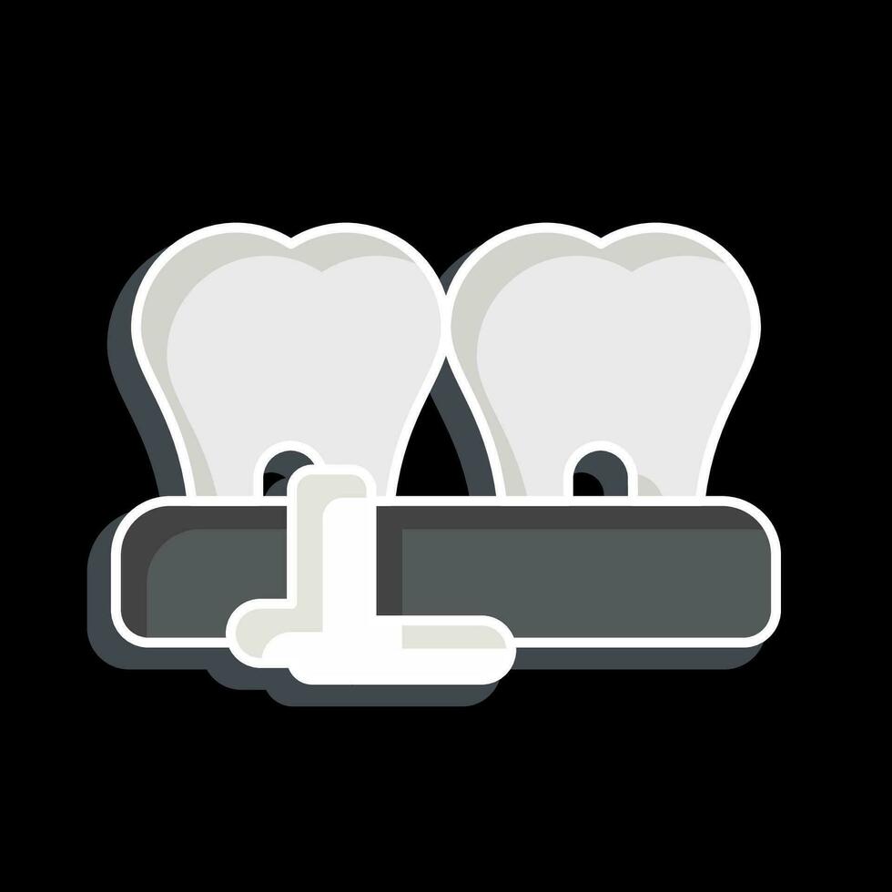 icône gingivite. en relation à dentiste symbole. brillant style. Facile conception modifiable. Facile illustration vecteur