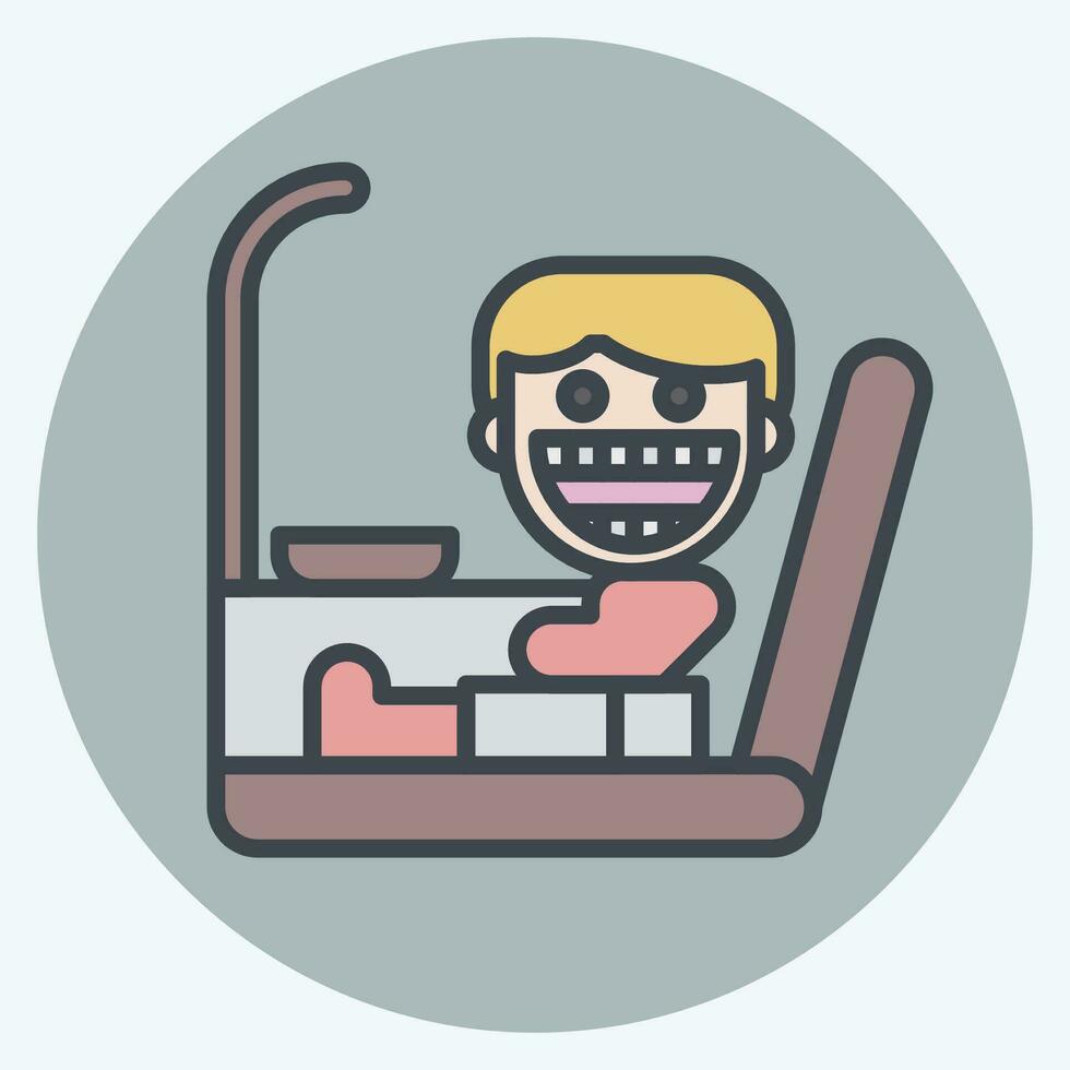 icône dentiste chaise. en relation à dentiste symbole. Couleur camarade style. Facile conception modifiable. Facile illustration vecteur