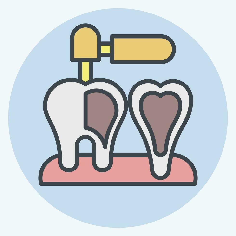 icône endodontiste. en relation à dentiste symbole. Couleur camarade style. Facile conception modifiable. Facile illustration vecteur