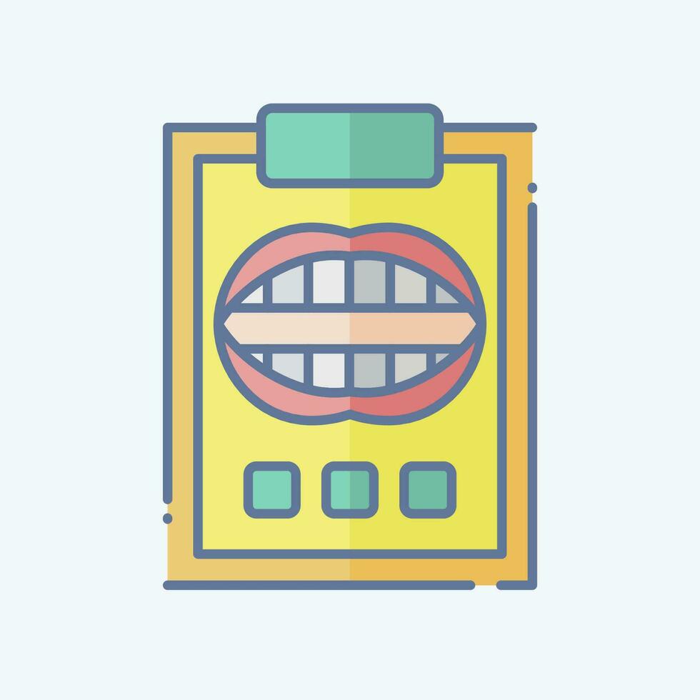 icône dentaire rapport. en relation à dentiste symbole. griffonnage style. Facile conception modifiable. Facile illustration vecteur