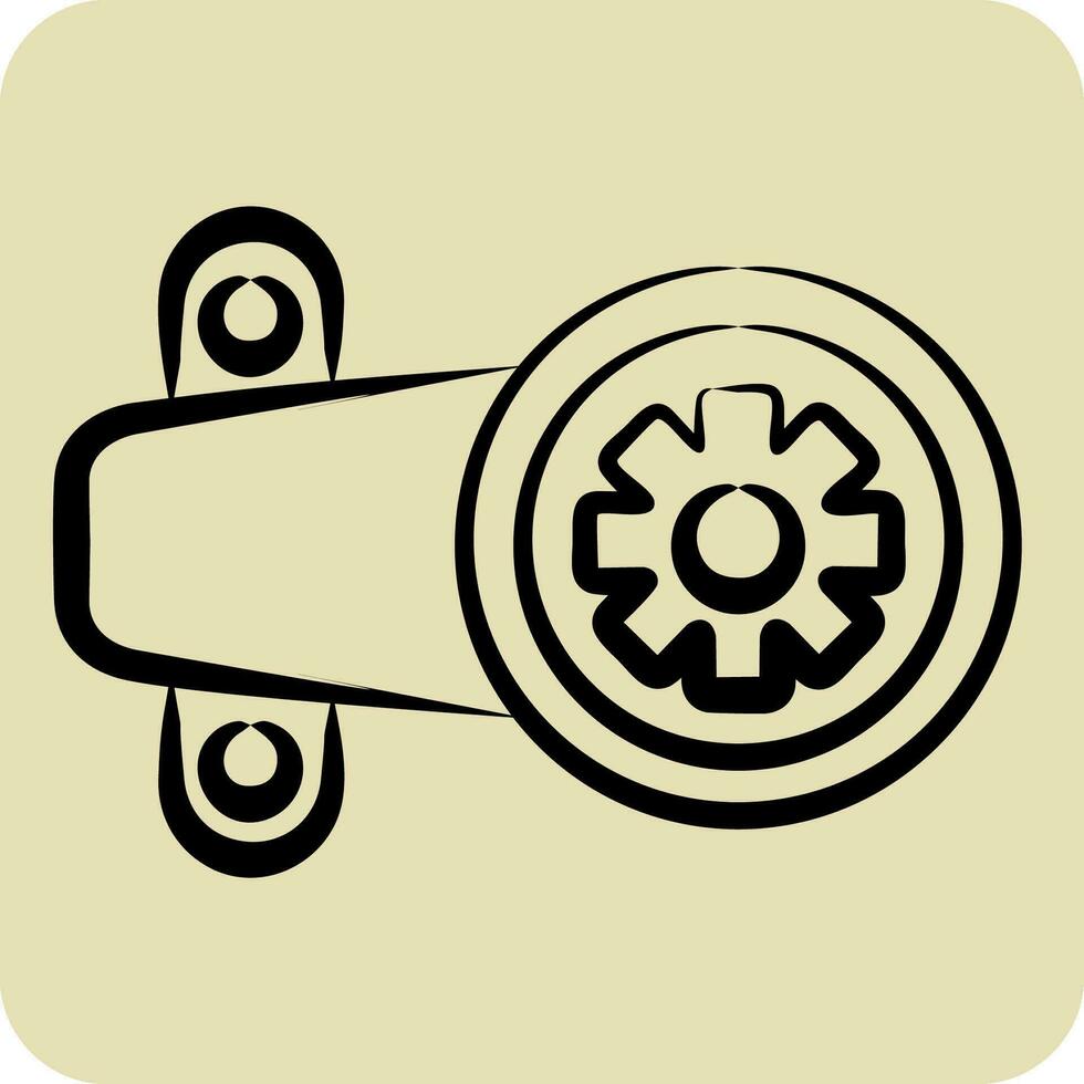 icône pilotage boîte de vitesses. en relation à voiture entretien symbole. main tiré style. Facile conception modifiable. Facile illustration vecteur