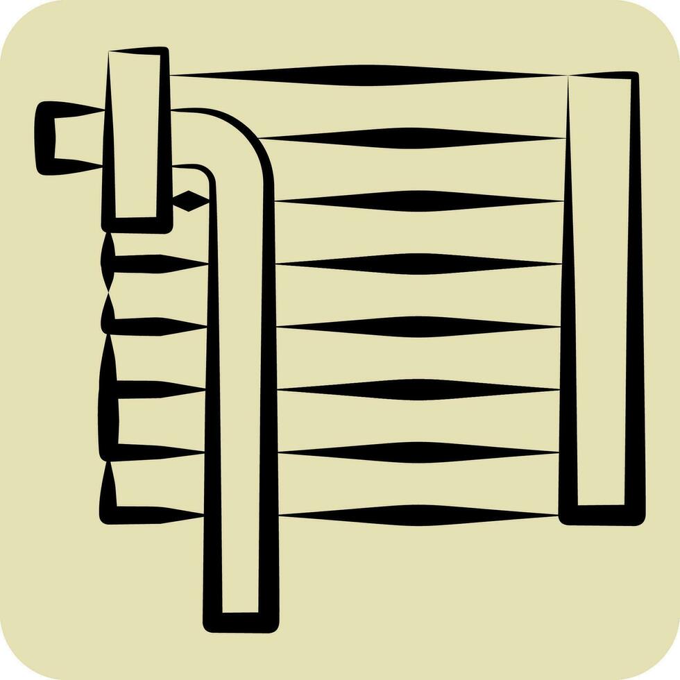 icône ac évaporateur. en relation à voiture entretien symbole. main tiré style. Facile conception modifiable. Facile illustration vecteur