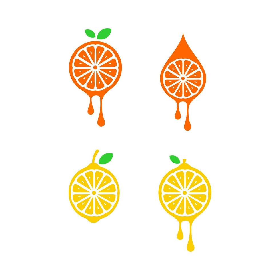 vecteur logo buah orange, fruit logo