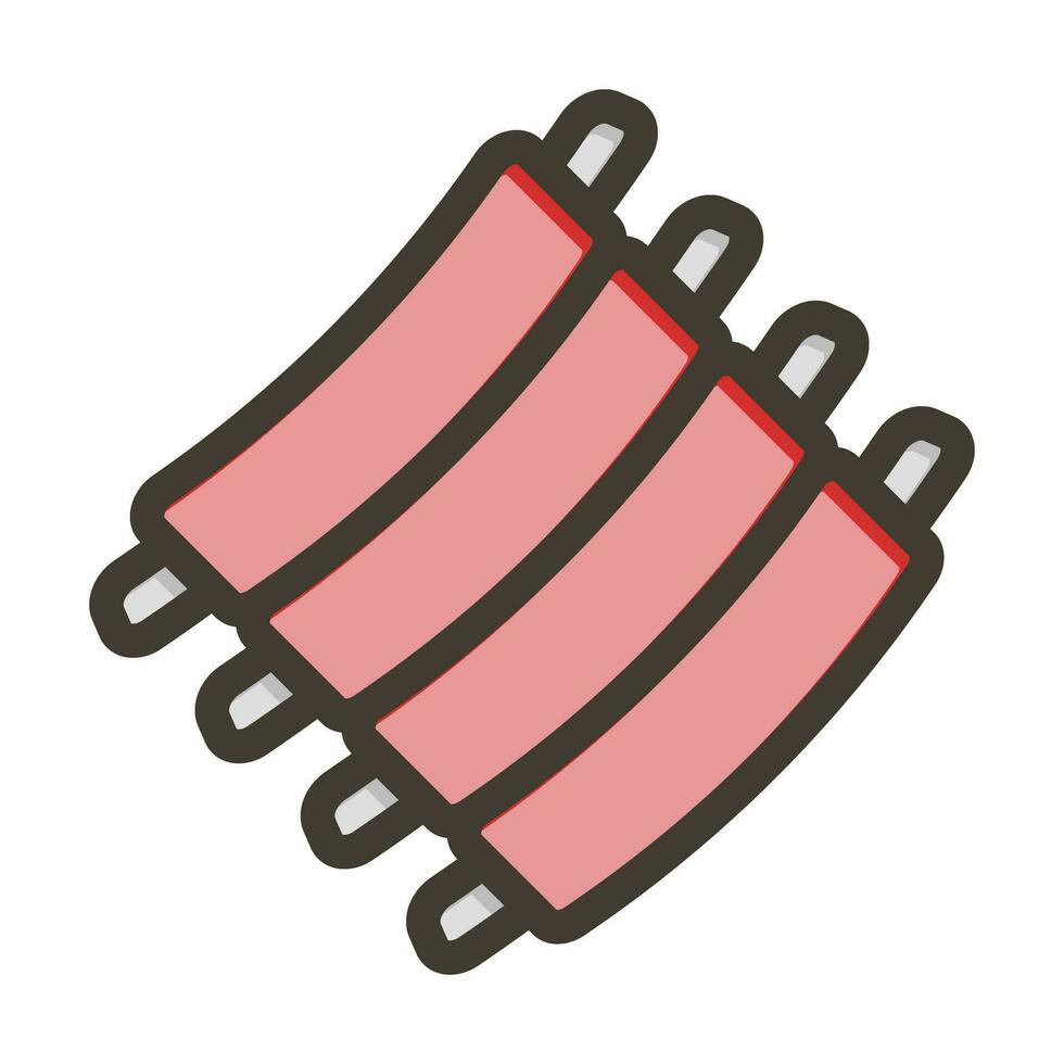 travers de porc vecteur épais ligne rempli couleurs icône pour personnel et commercial utiliser.