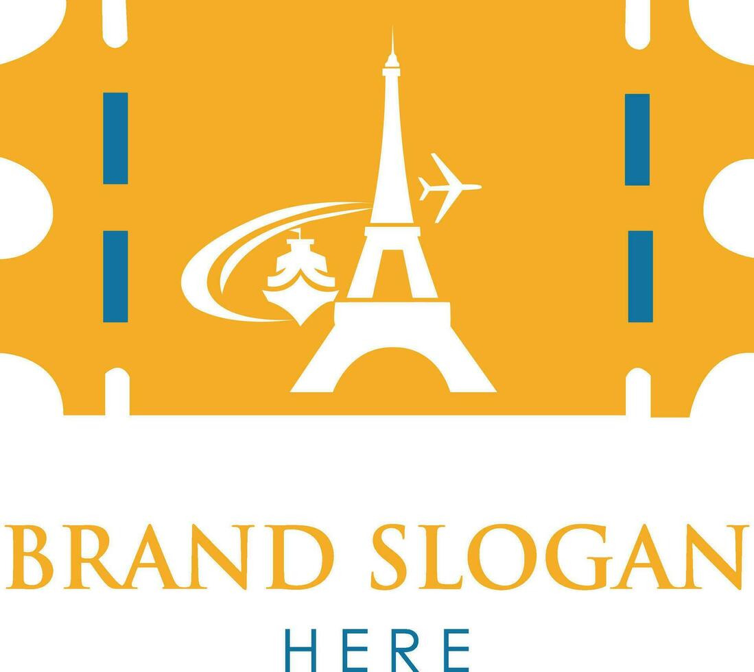 français billet logo pour vacances Voyage. adapté européen Voyage logo. vecteur