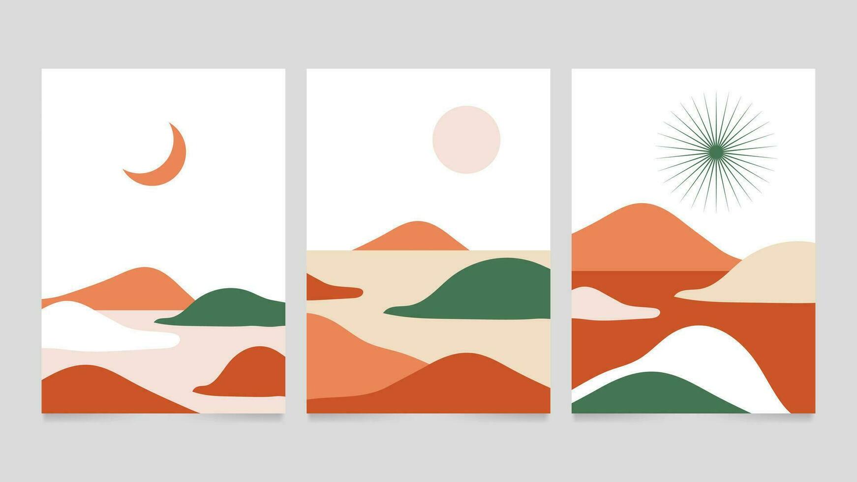 plat abstrait paysage illustration couvertures collection vecteur