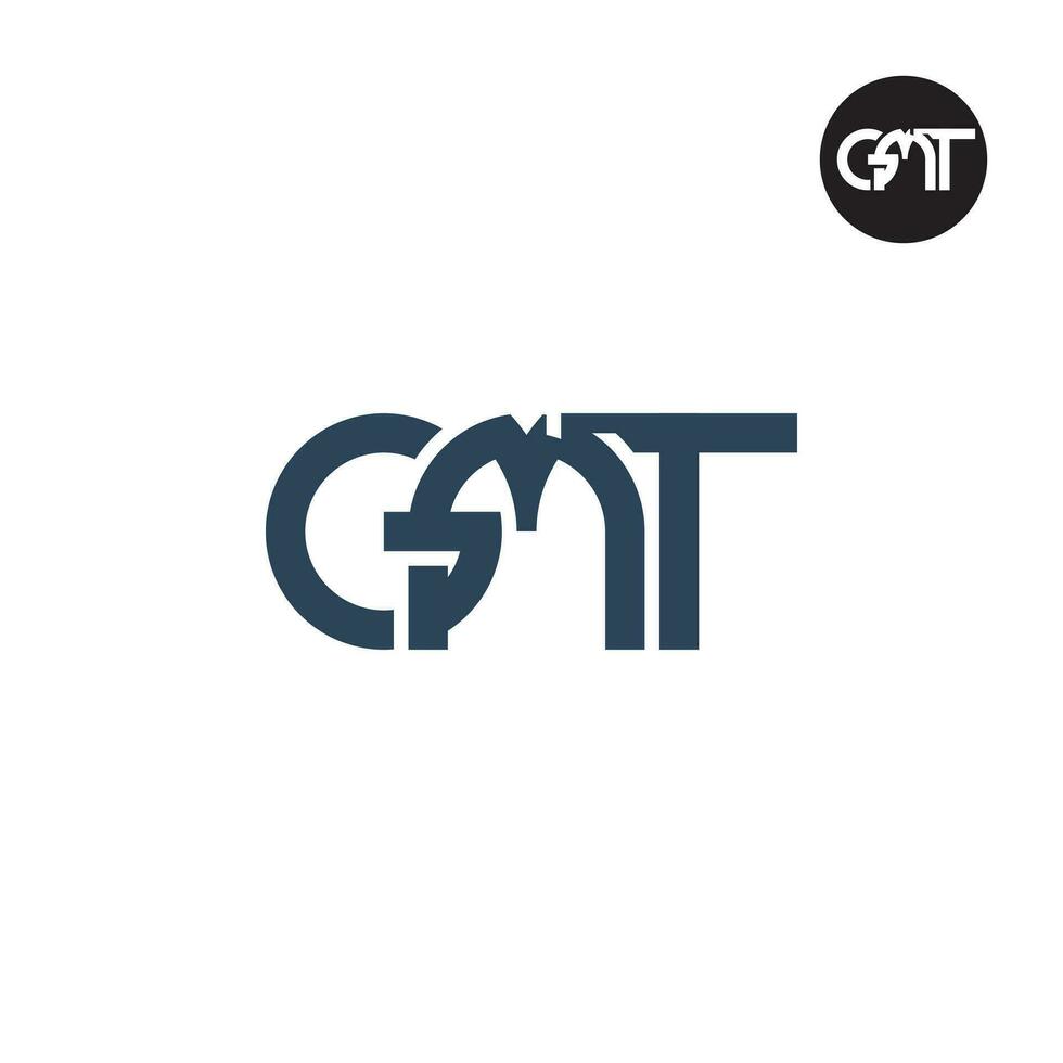 lettre GMT monogramme logo conception vecteur