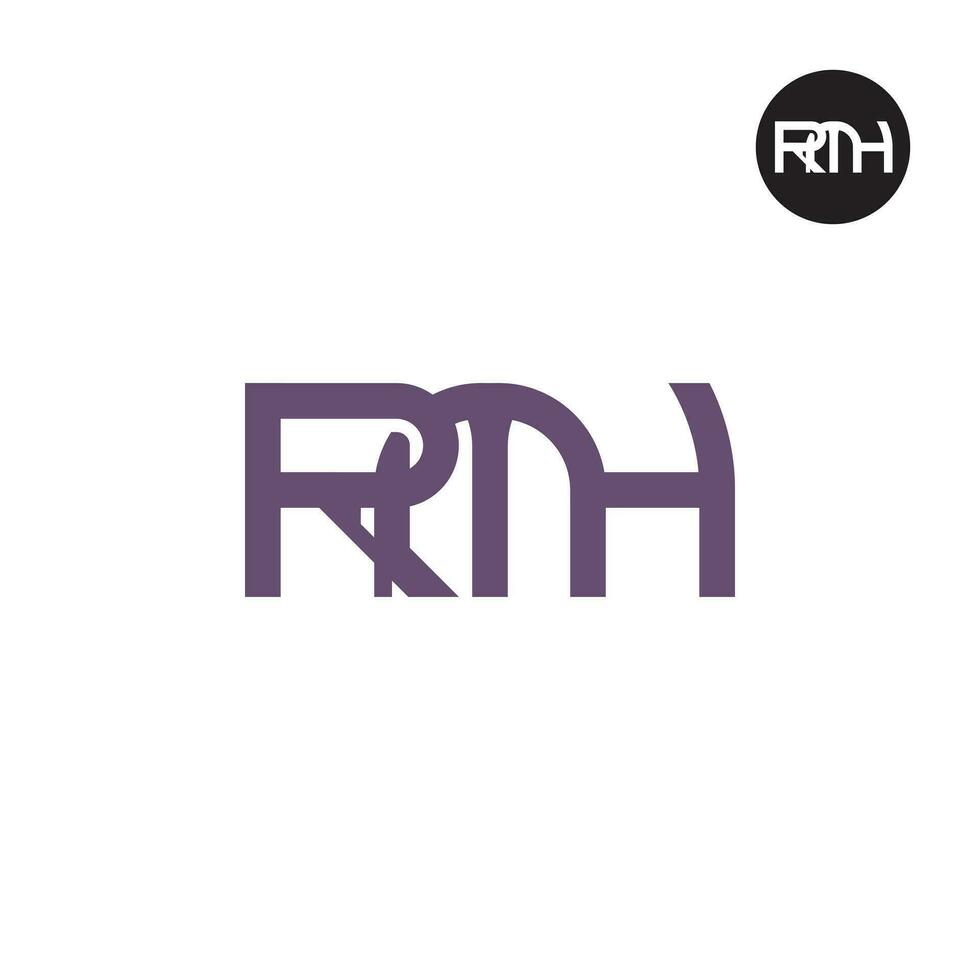 lettre rmh monogramme logo conception vecteur