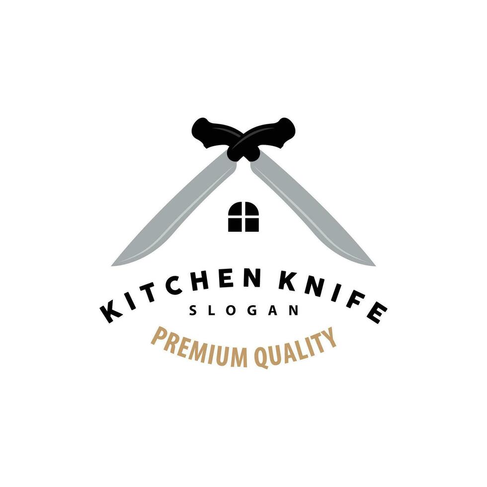 cuisine couteau logo, chef couteau logo vecteur conception illustration modèle