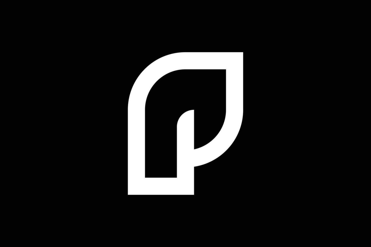 création de logo feuille lettre p vecteur