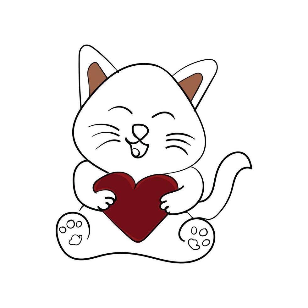 conception d'illustration vectorielle chat mignon vecteur