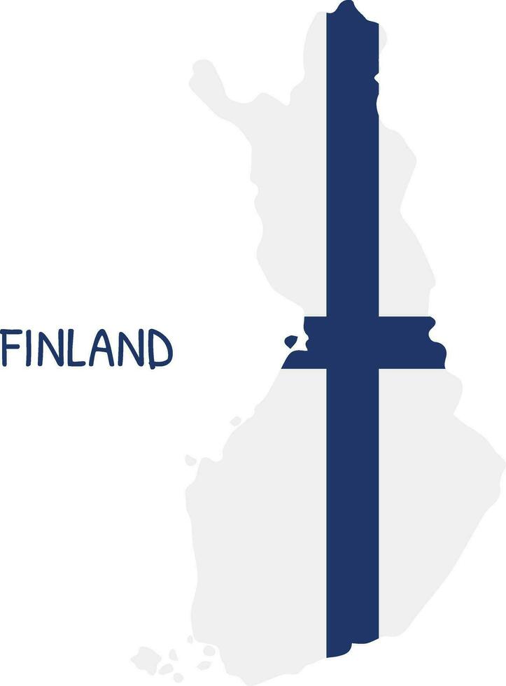 Finlande nationale drapeau en forme de comme pays carte vecteur