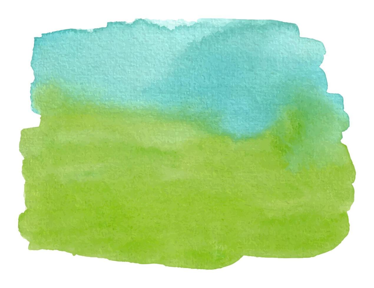 coup de pinceau abstrait aquarelle bleu et vert avec texture rugueuse vecteur