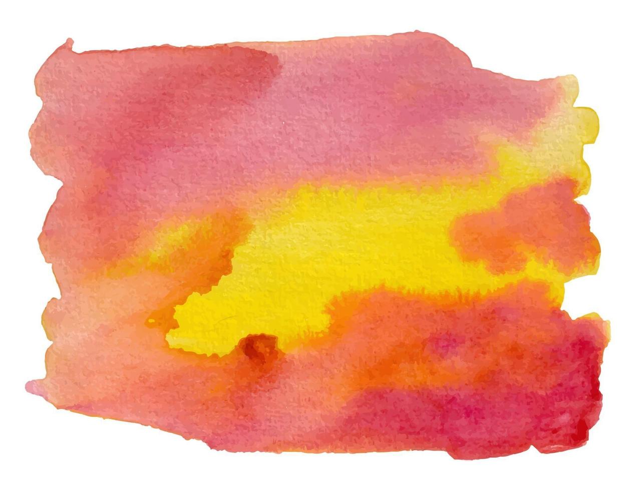 coup de pinceau abstrait aquarelle rouge et jaune vecteur