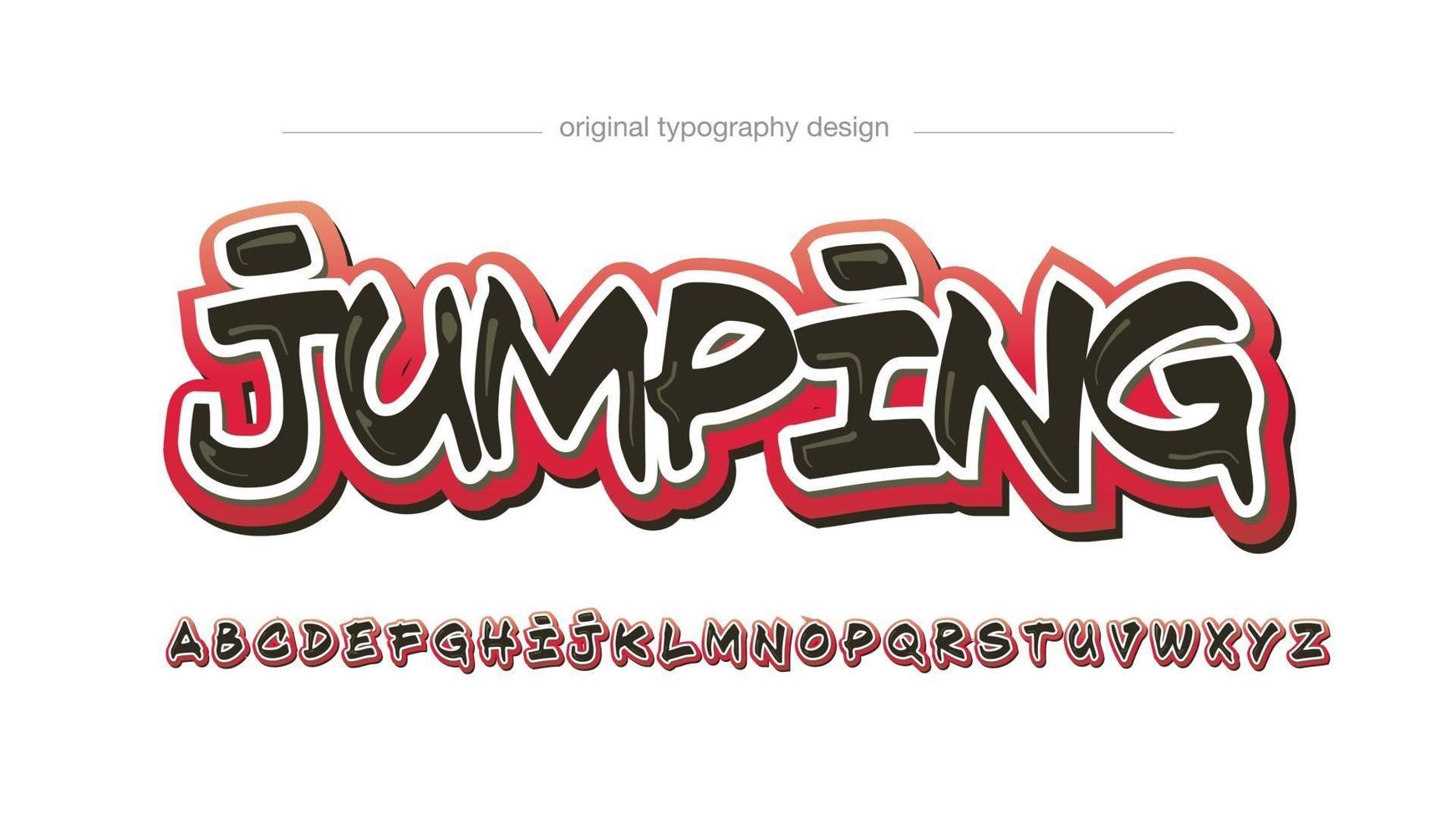 typographie graffiti moderne rouge et noir vecteur