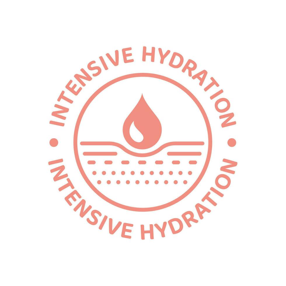 intensif hydratation vecteur étiqueter. hydratant peau se soucier icône.