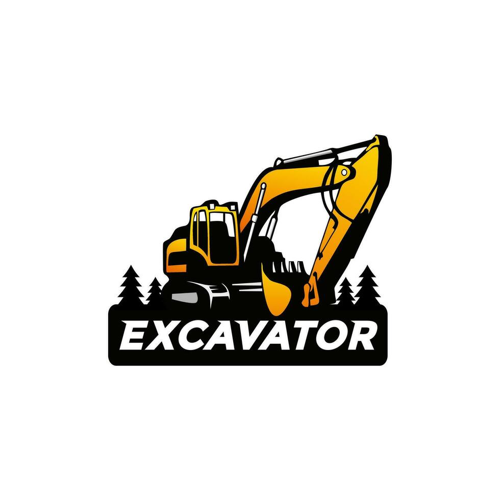 excavatrice logo conception modèle vecteur