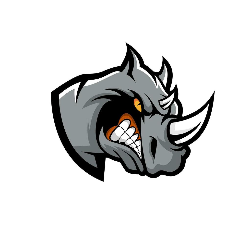 rhinocéros mascotte logo vecteur conception