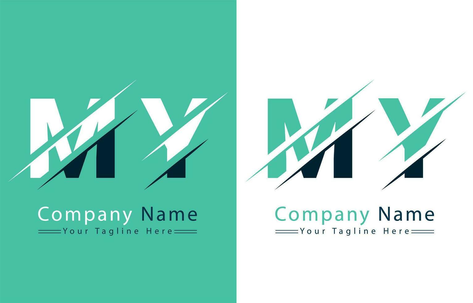 mon lettre logo conception concept. vecteur logo illustration