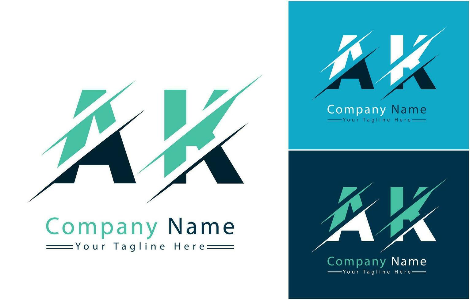 ak lettre logo conception modèle. vecteur logo illustration