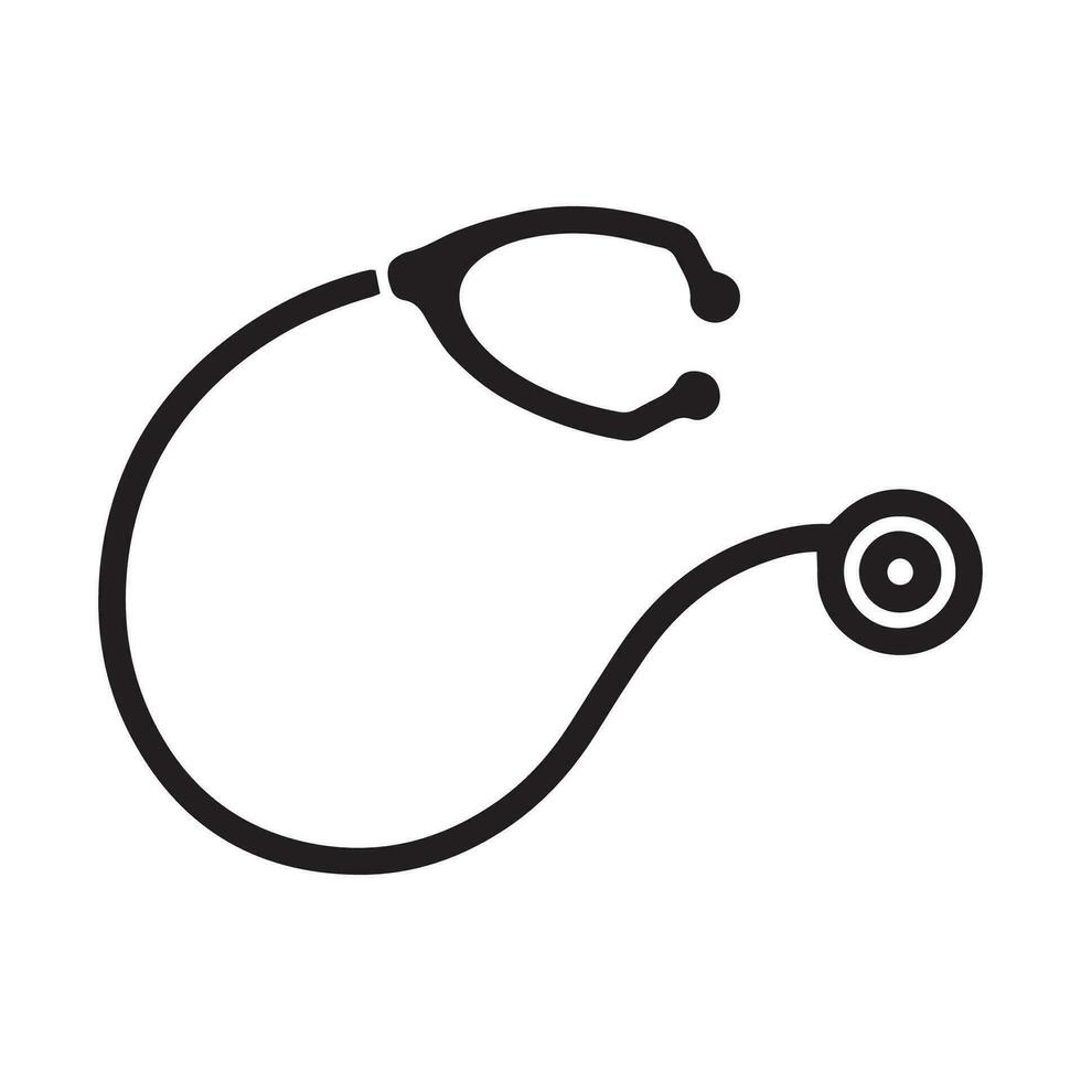 stétoscope logo icône vecteur plat conception modèle