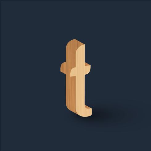 Caractère de bois 3D, vector