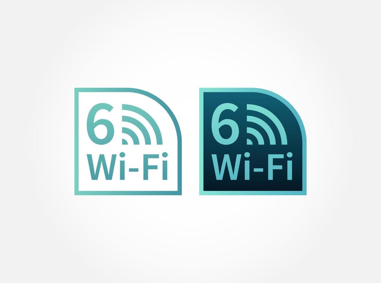 jeu de logos d'icônes vectorielles à plat sans fil wi-fi 6 vecteur