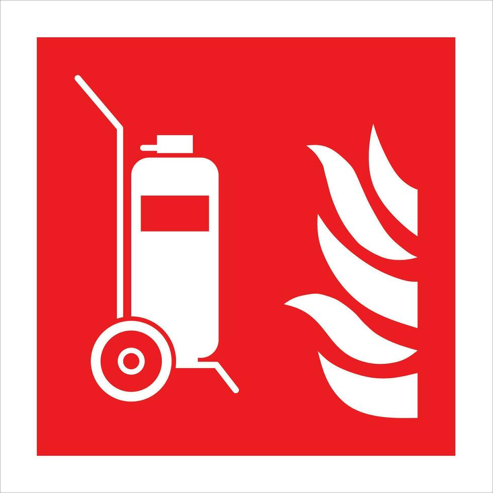 iso 7010 inscrit sécurité panneaux Feu équipement Feu action panneaux à roues Feu extincteur vecteur