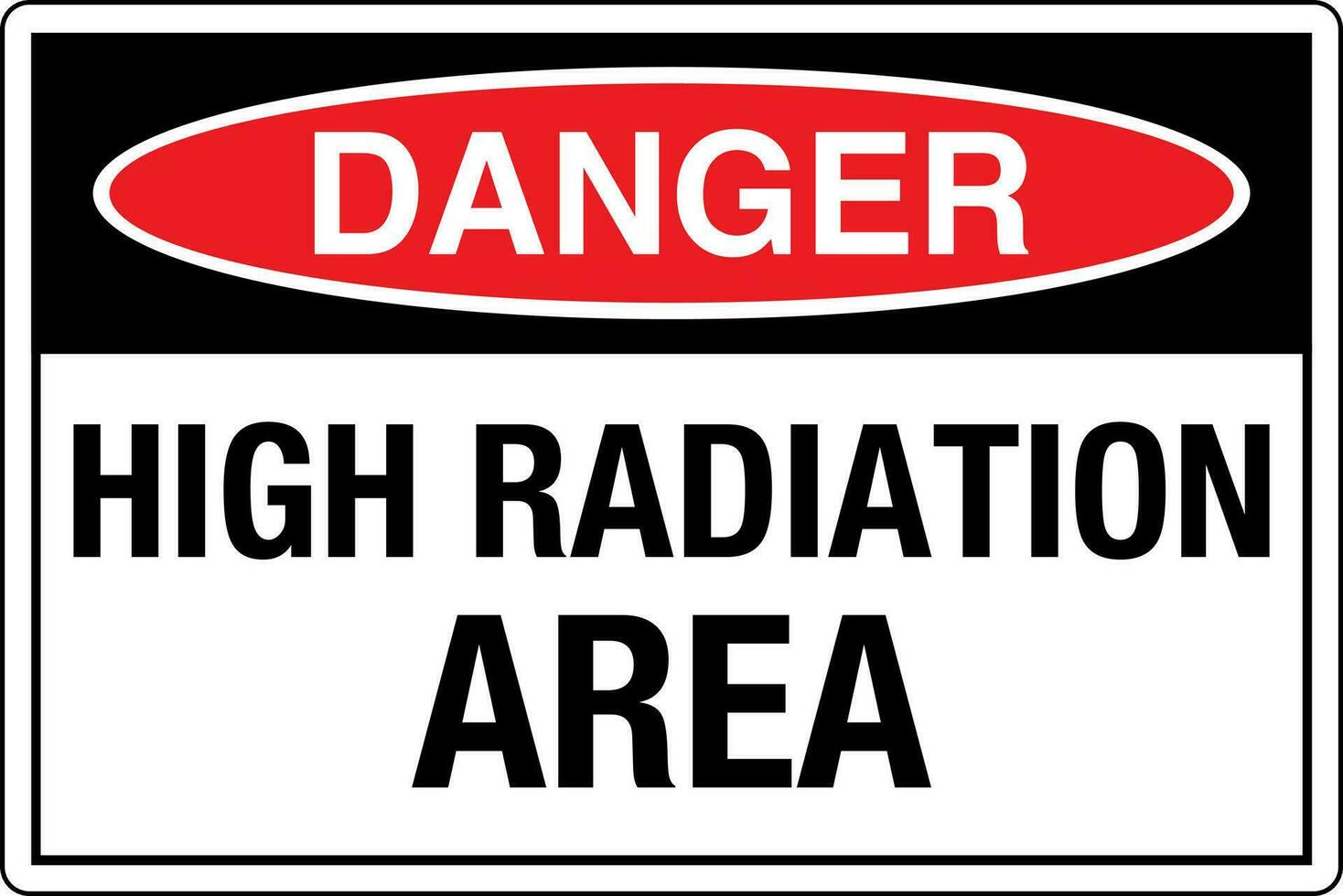 osha normes symboles inscrit lieu de travail sécurité signe danger mise en garde avertissement haute radiation zone vecteur