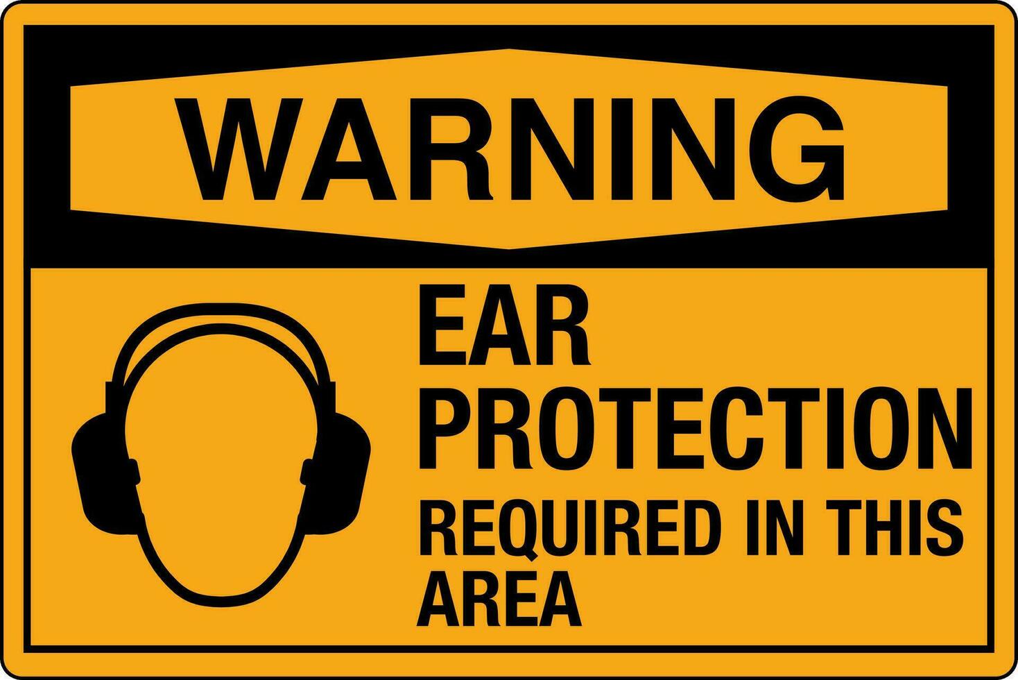 osha normes symboles inscrit lieu de travail sécurité signe danger mise en garde avertissement oreille protection obligatoire dans cette zone vecteur