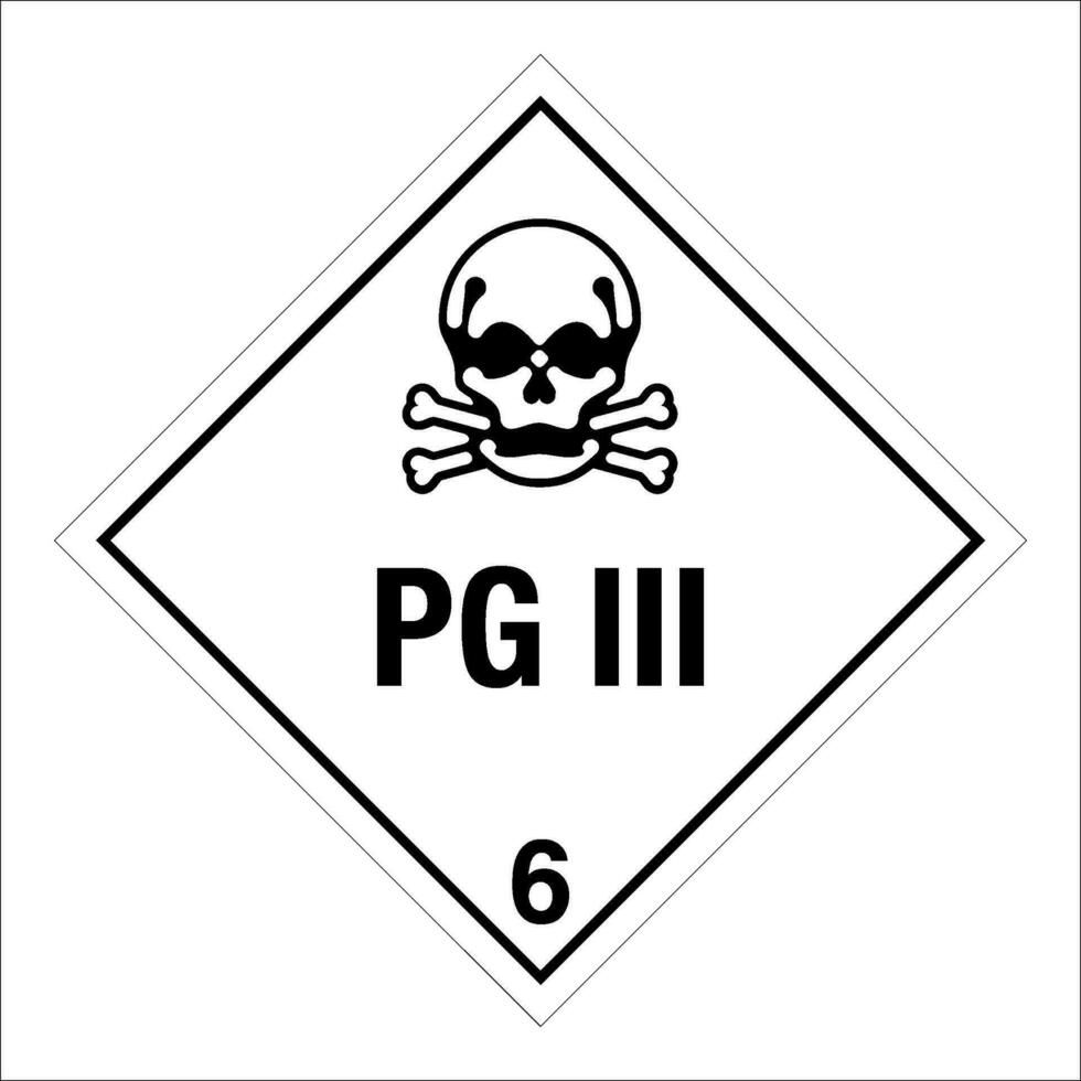 classe 6 dangereux Hazmat Matériel étiquette iata transport poison pg iii vecteur