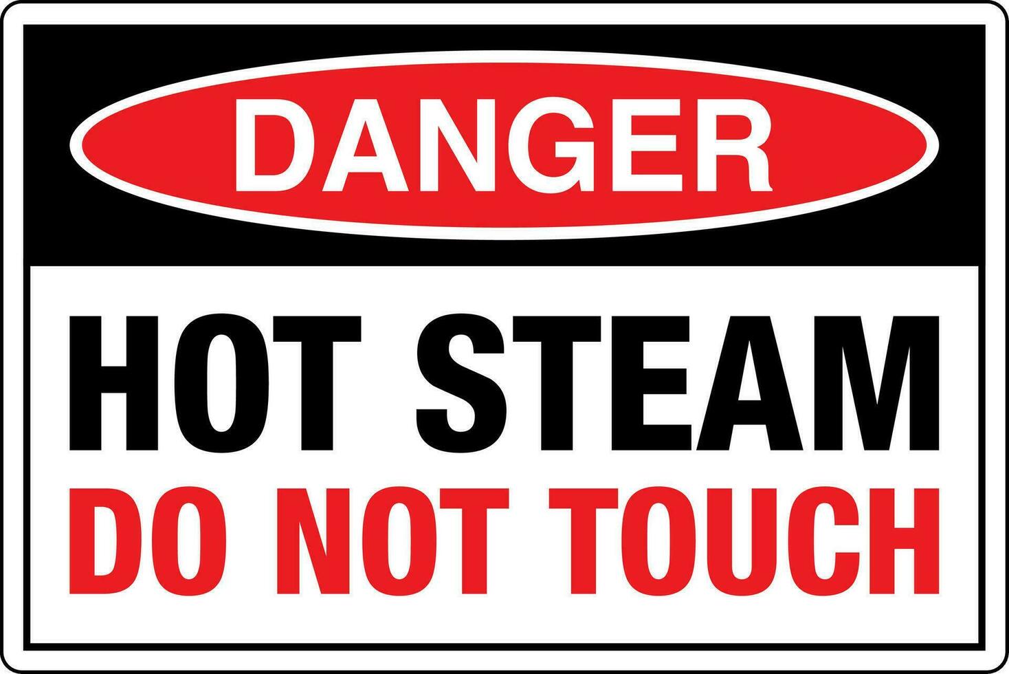 osha normes symboles inscrit lieu de travail sécurité signe danger mise en garde avertissement chaud vapeur faire ne pas toucher paysage vecteur