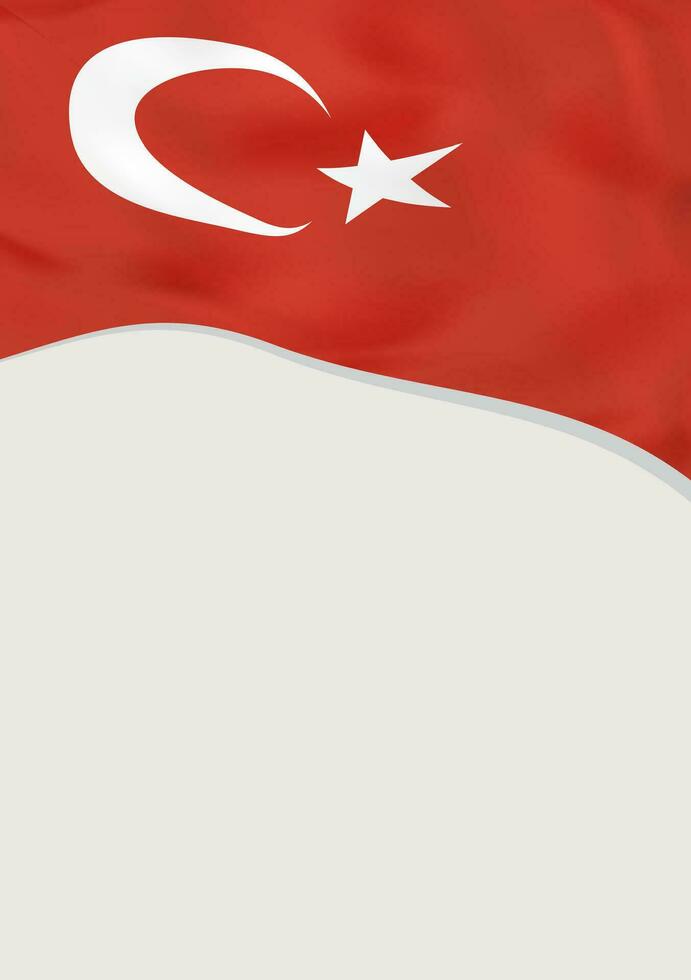 brochure conception avec drapeau de Turquie. vecteur modèle.